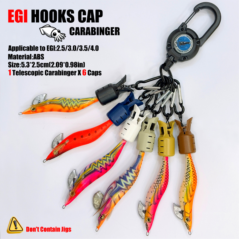 Fishing Lure Jig - Inktvis Jig Haak Caps en Karabijnhaak