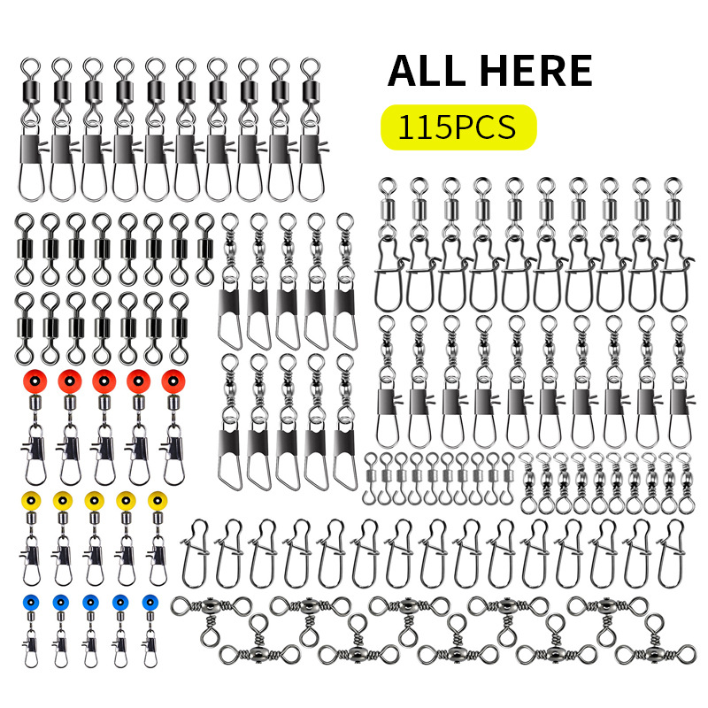 Fishing Lure Kit - 115 stks Vissen Swivel Connectors Kit
