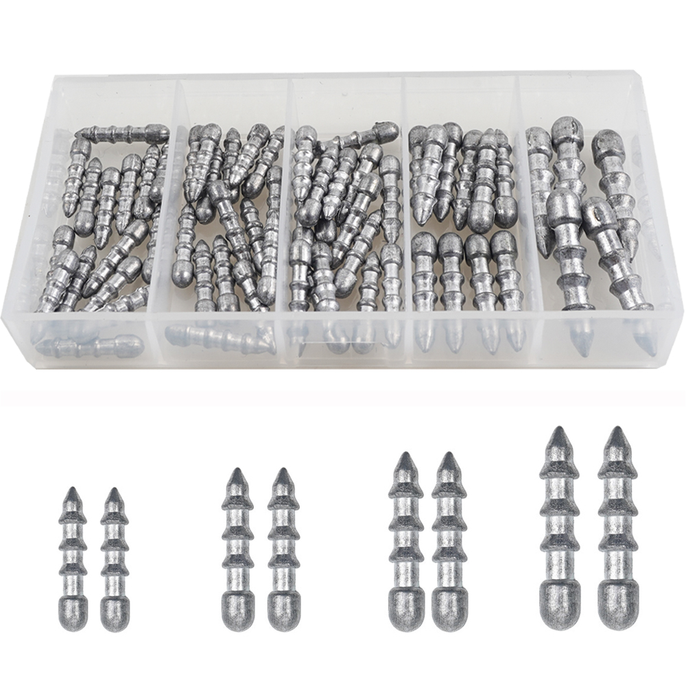 Fishing Lure Accessories - 60 Stuks Nagelgewichten Wormvissen Zinkers Invoegen