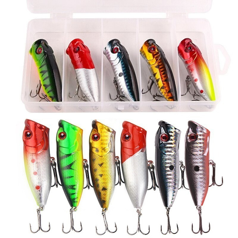 Fishing Lure Popper - 6 stks 6 kleuren (opp zak)/5