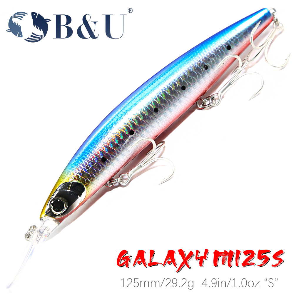 Fishing Lure Jerkbait - B&U 125mm Sinking Minnow Zeevissen Lokken