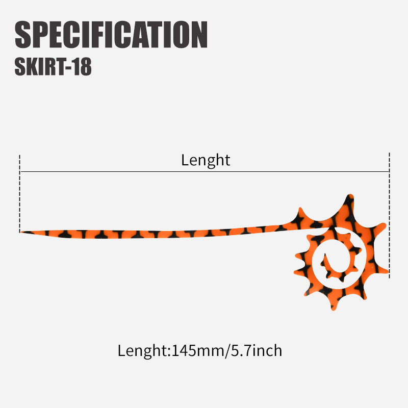 TEASER 5pcs SKIRT-18 145mm Sil - Fishing Lure Jig recensie en prijs