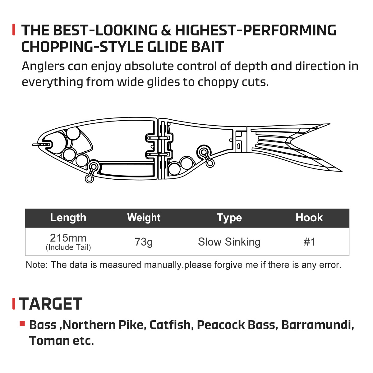 Noeby 215mm 73gAmata Glide Swi - Fishing Lure Soft Plastic recensie en prijs