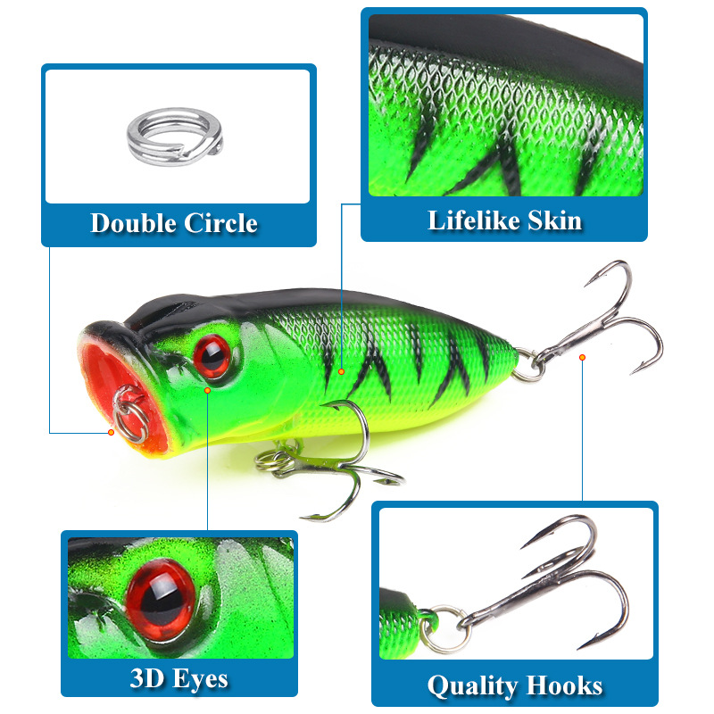 6 stks 6 kleuren (opp zak)/5 s - Fishing Lure Popper recensie en prijs